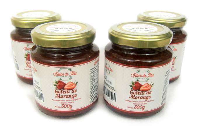 kit 4 geleias de morango sabor da ilha