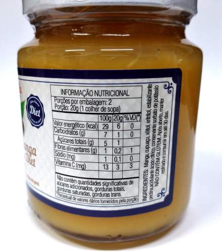 geleia de manga com cupuaçu diet sabor da ilha 250g